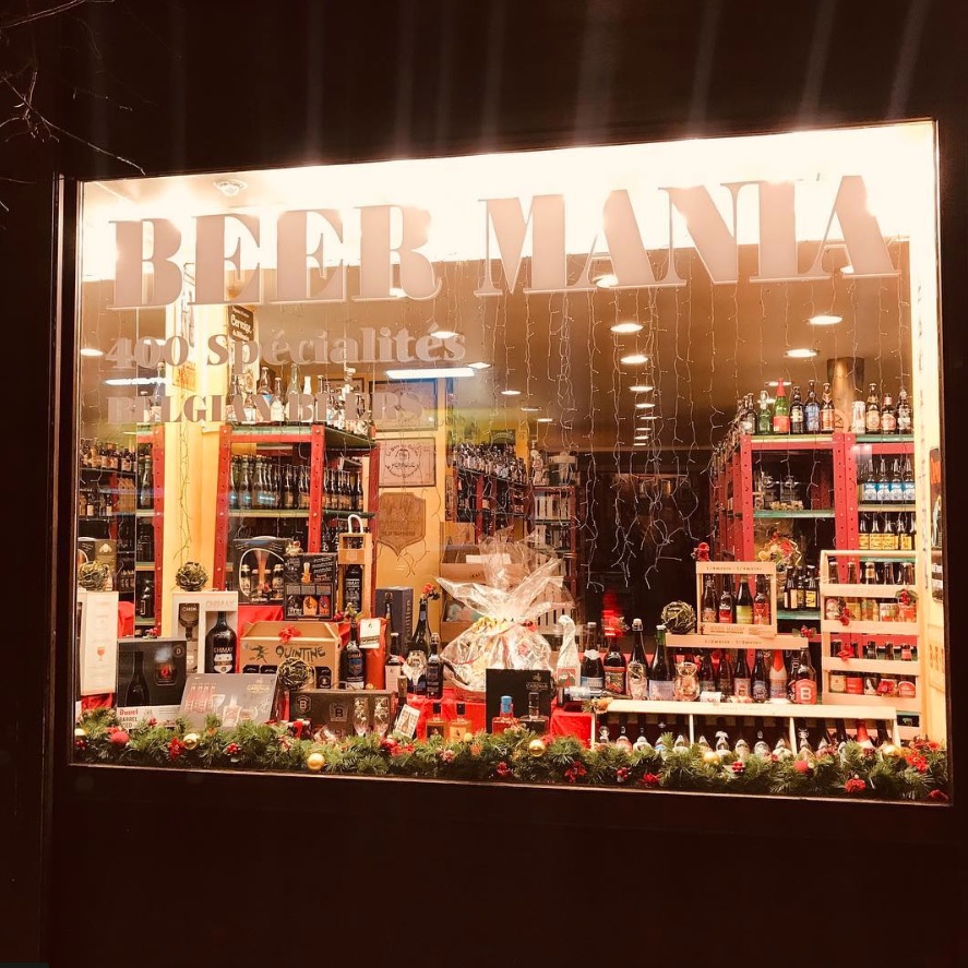 Beer Mania window sign