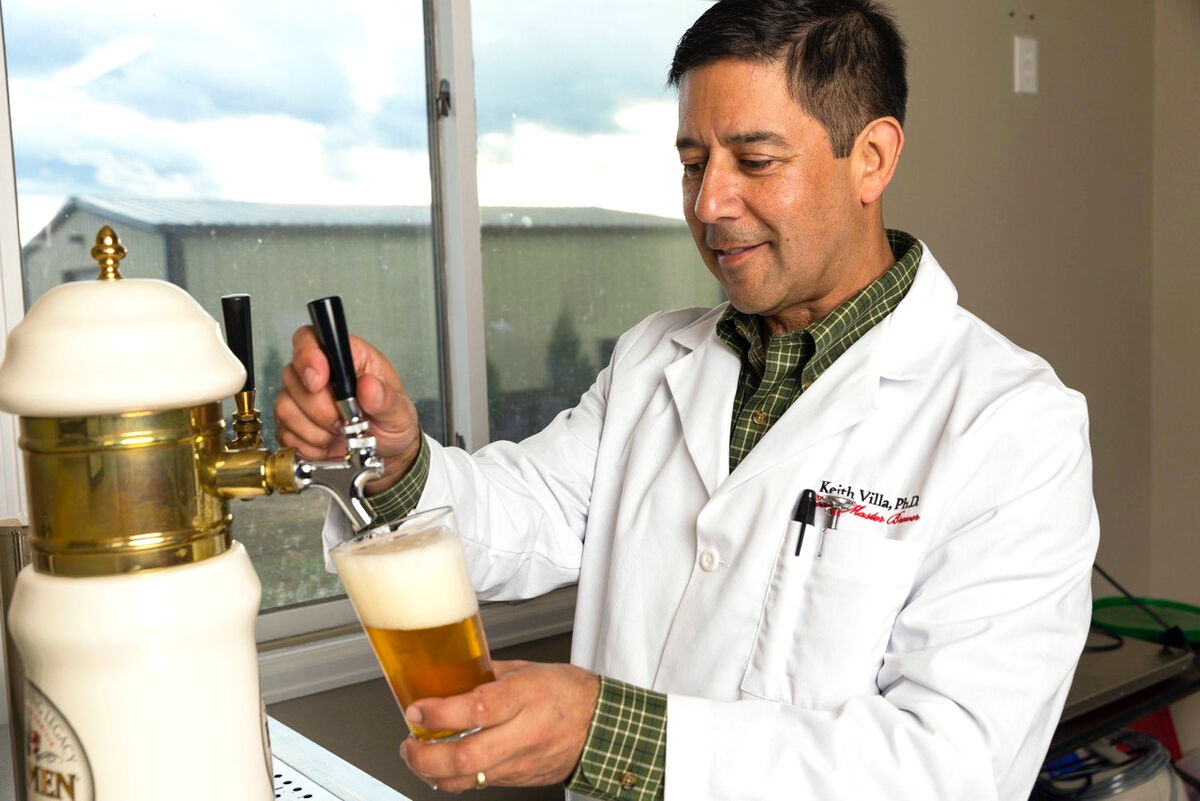 keith villa of ceria pours his newest marijuana beverage