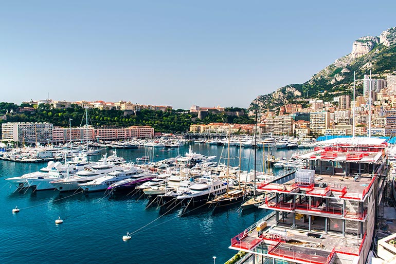 port hercules in monaco during the summer