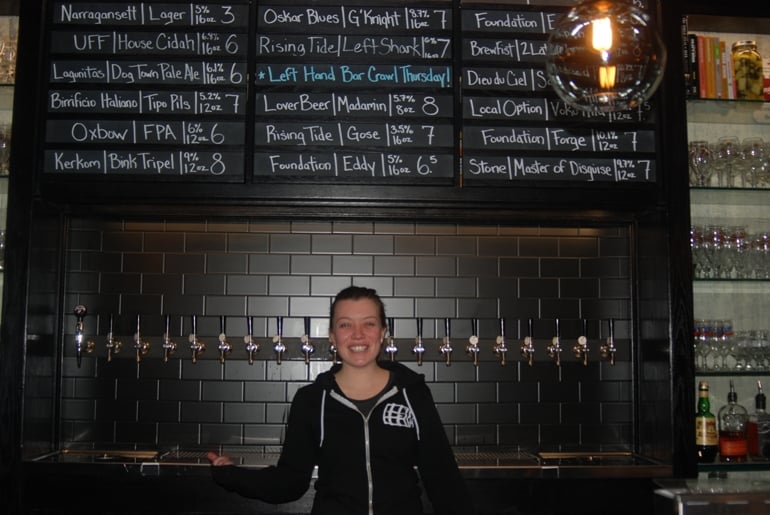 Emily Kingsbury has built Slab around the taps. Photo by Seth Levy