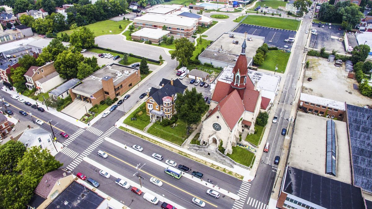 aerial view of urban artifact